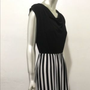 Black and White Striped Sleeveless Dress